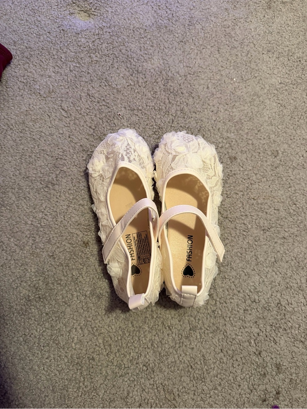 SHEIN White Lace Mary Jane Flats for Kids